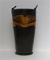 19THC. LEATHER FIRE BUCKET W/ EAGLE DECORATION