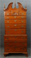 CHERRY CHIPPENDALE STYLE CHEST ON CHEST