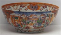 18THC. CHINA TRADE PUNCH BOWL DECORATED IN A