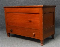 C.1835 PA  BLANKET CHEST W/ 1 DRAWER IN RED