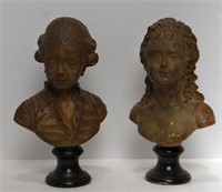 PR OF 19THC. FRENCH TERRA COTTA BUSTS OF ROYALS
