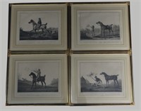 4 FRENCH EQUESTRIAN HUNTING PRINTS BY LAVACHEZ