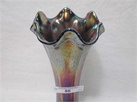 Fenton 7" cobalt Butterfly & Berry vase- DARK