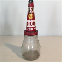 Original 500ml oil bottle & Shell X-100 tin top