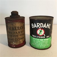 Bardahl & Vallo  pint oil tins