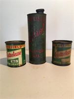 3 x Wakefield Castrol tins, 1 quart & 2 x 1lb tins