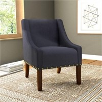 Modern Swoop Accent Chair with Nailhead Trim – Dey