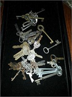 Collection of old skeleton keys and other keys