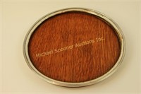 STERLING SILVER  AND OAK SERVING TRAY
