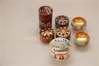 ORIENTAL MINIATURE BOXES, SALTS & DRESSER BOX