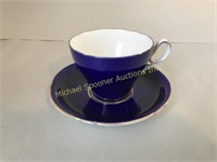 SHELLEY COBALT & GILT CUP AND SAUCER 13056/42