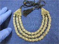 old asian handmade necklace - heavy (3 strand)