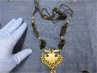 old asian handmade necklace (medallion-beads)