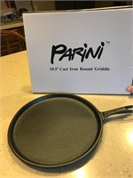 Parini 10.5" Cast Iron Round Griddle New in Box