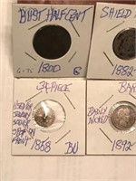 LOT OF 4 OLD SILVER COINS