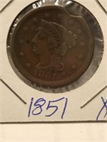 1851 LARGE CENT. CLEAR DATE