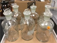 GROUP OF ASSORTED GLASS LAB BOTTLES