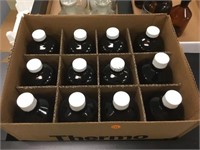 GROUP OF ASSORTED AMBER CHEMICAL BOTTLES NIB