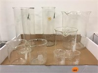 GROUP OF ASSORTED GLASS FLASKS