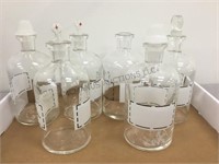 GROUP OF PYREX GLASS LAB BOTTLES