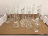 GROUP OF ASSORTED GLASS FLASKS