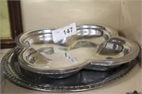 SILVERPLATED TRAY - ALUMINUM SERVING BOWL
