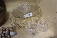 CRYSTAL BOWLS - PRESSED GLASS CAKE PLATE - ETC.