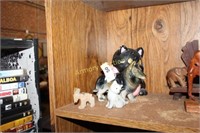 CHALKWARE CAT BANK, OCCUPIED JAPAN DOG -
