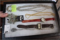 COSTUME JEWELRY AND WATCHES - DISPLAY NOT INCLUDED