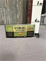 Sterling Motor Oil quart oil can, flat