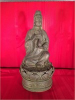 Enlighten Buddha Women Statue Lotus 18"