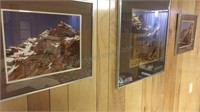 Lot of three framed mountain photographs