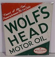 SST Wolf's Head Motor Oil Sign