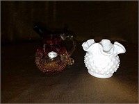Fenton hobnail and amberina crackle glass