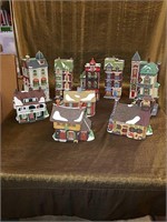 10 assorted Department 56 Christmas village houses