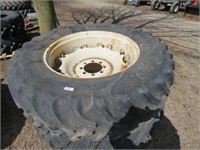 PR OF GOODYEAR 18.4/38 TIRES AND RIMS