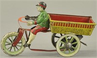 PRE-WAR JAPANESE TIN DELIVERY CART MOTORCYCLE
