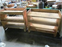 Wooden Rolling Carts 2 X $$