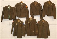 8pc Military Uniforms, 4 Ike's & 3 Tunics