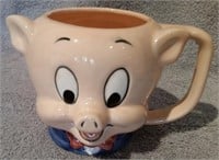 Vintage Looney Tunes Porky Pig Figural Mug
