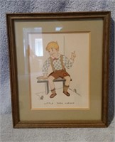 Little Jack Horner Watercolor Custom Framed