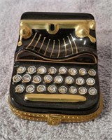 France Peint Main Rochard Typewriter Trinket Box