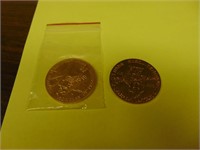 (2) IL Sesquentennial coins BRONZE