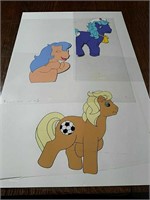Three My Little Pony animation cells including
