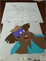 1 animation cel and one drawing from Happily Ever