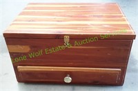 Wooden Cedar Box With Drawer