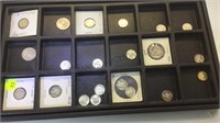 TRAY LOT OF COINAGE, MERCURY DIMES, QUARTERS