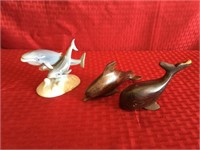 Vintage Otagiri Ceramic & Hand Carved Dolphins