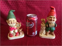 Vintage Gnome Elve Ceramic Figurines