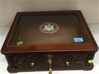 LOCKING DISPLAY CHEST, VERY LARGE DECK OF CARDS